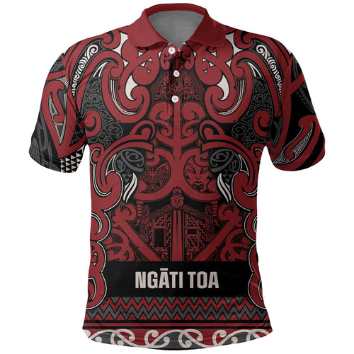 Aotearoa Iwi Ngati Toa Polo Shirt Maori Wharenui House Tribal Pattern