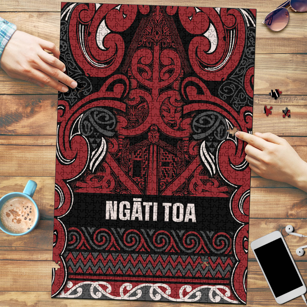 Aotearoa Iwi Ngati Toa Puzzle Maori Wharenui House Tribal Pattern