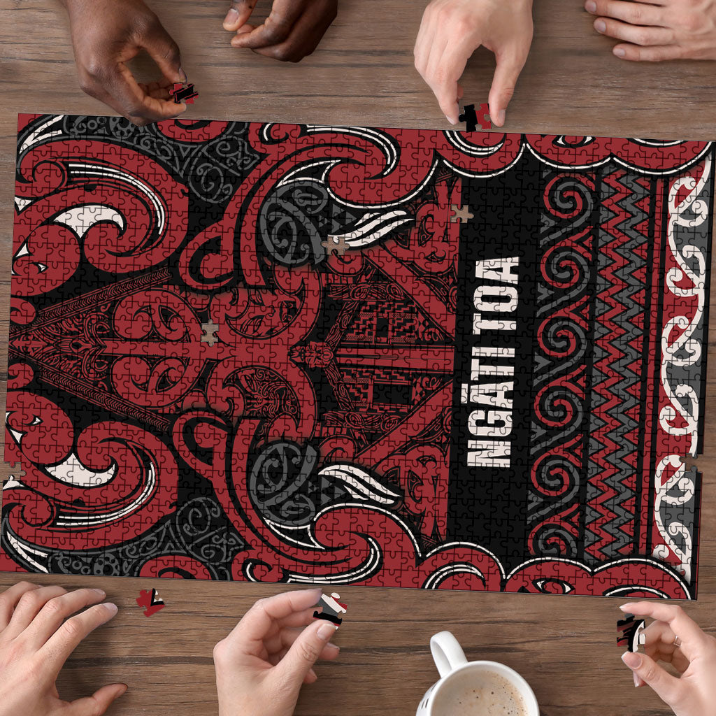 Aotearoa Iwi Ngati Toa Puzzle Maori Wharenui House Tribal Pattern