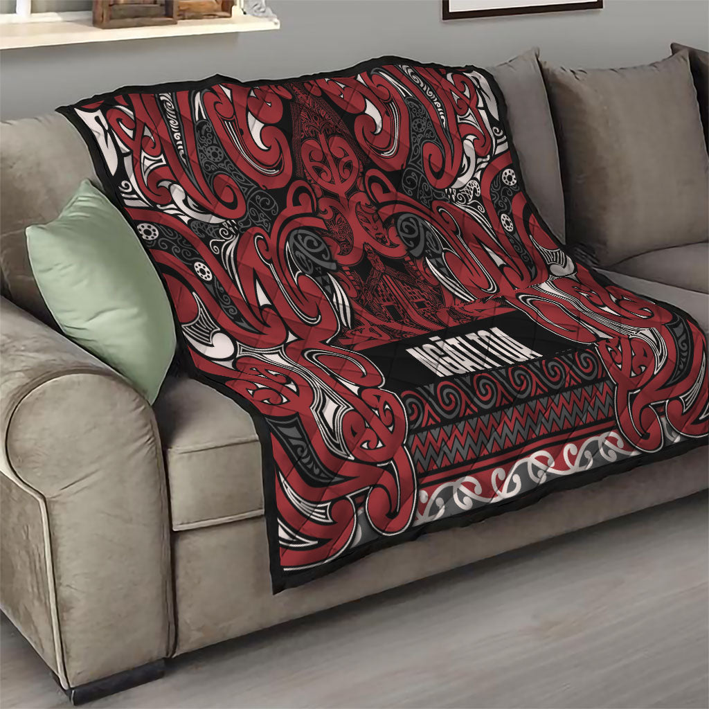 Aotearoa Iwi Ngati Toa Quilt Maori Wharenui House Tribal Pattern