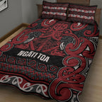Aotearoa Iwi Ngati Toa Quilt Bed Set Maori Wharenui House Tribal Pattern