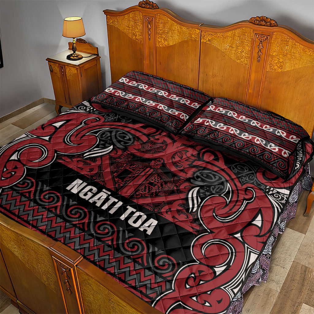 Aotearoa Iwi Ngati Toa Quilt Bed Set Maori Wharenui House Tribal Pattern
