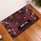 Aotearoa Iwi Ngati Toa Rubber Doormat Maori Wharenui House Tribal Pattern