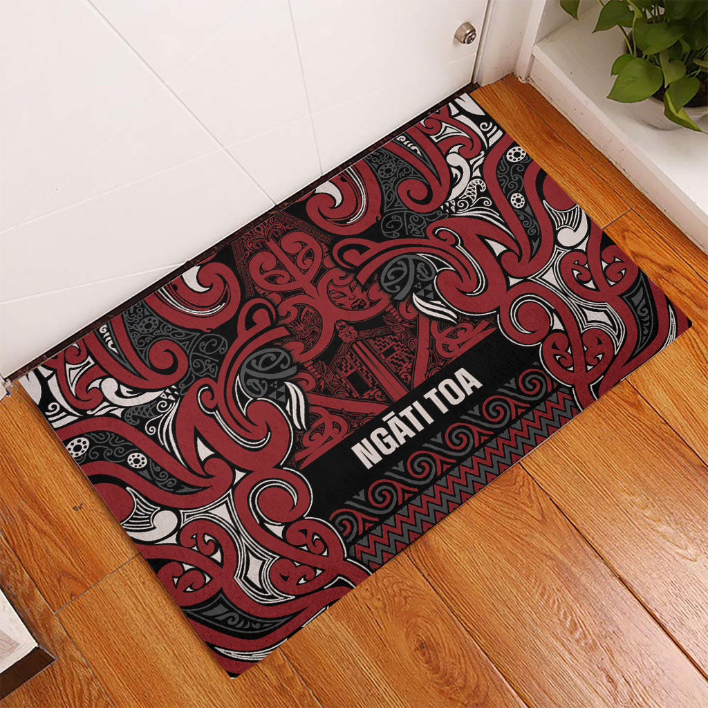 Aotearoa Iwi Ngati Toa Rubber Doormat Maori Wharenui House Tribal Pattern