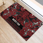 Aotearoa Iwi Ngati Toa Rubber Doormat Maori Wharenui House Tribal Pattern