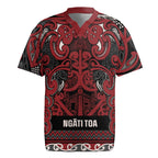 Aotearoa Iwi Ngati Toa Rugby Jersey Maori Wharenui House Tribal Pattern