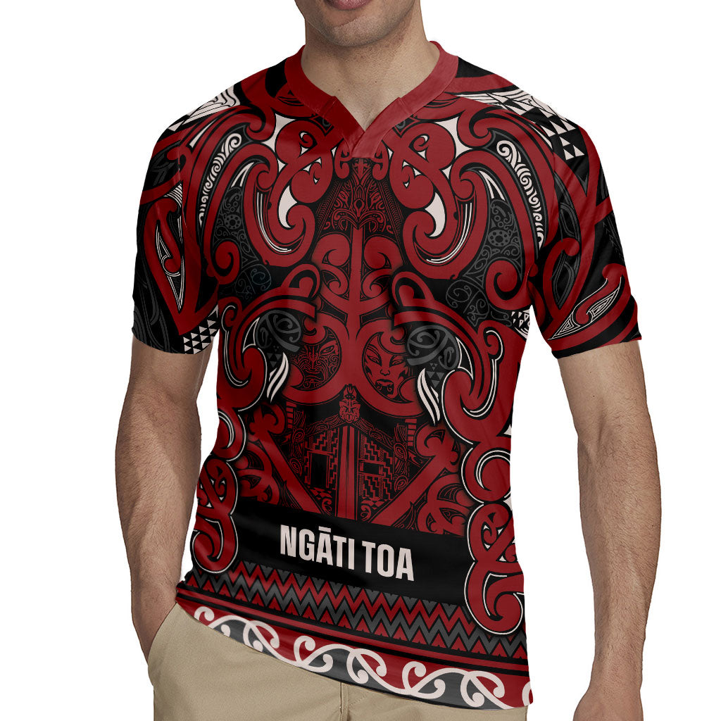 Aotearoa Iwi Ngati Toa Rugby Jersey Maori Wharenui House Tribal Pattern