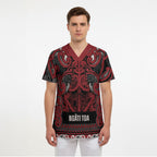 Aotearoa Iwi Ngati Toa Scrub Top Maori Wharenui House Tribal Pattern