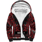 Aotearoa Iwi Ngati Toa Sherpa Hoodie Maori Wharenui House Tribal Pattern