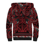Aotearoa Iwi Ngati Toa Sherpa Hoodie Maori Wharenui House Tribal Pattern