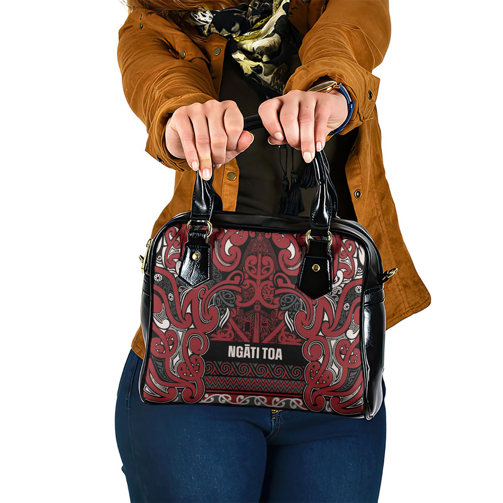 Aotearoa Iwi Ngati Toa Shoulder Handbag Maori Wharenui House Tribal Pattern