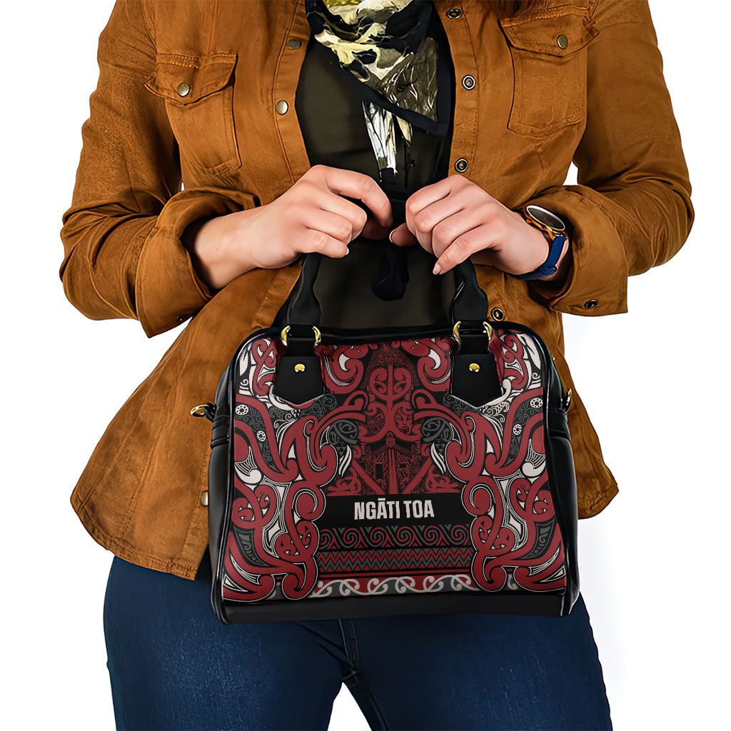 Aotearoa Iwi Ngati Toa Shoulder Handbag Maori Wharenui House Tribal Pattern