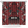 Aotearoa Iwi Ngati Toa Shower Curtain Maori Wharenui House Tribal Pattern