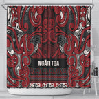 Aotearoa Iwi Ngati Toa Shower Curtain Maori Wharenui House Tribal Pattern