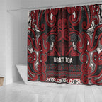 Aotearoa Iwi Ngati Toa Shower Curtain Maori Wharenui House Tribal Pattern