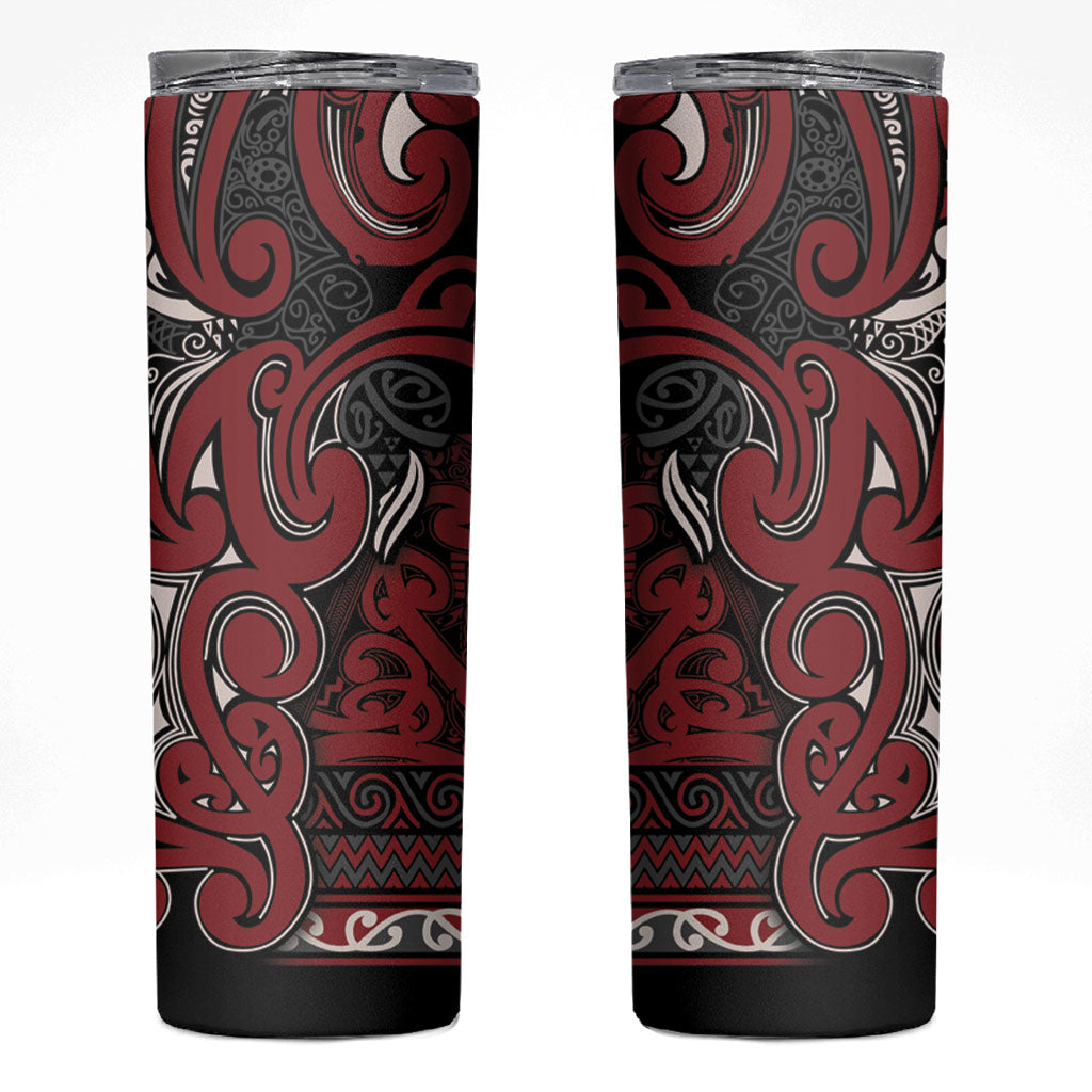 Aotearoa Iwi Ngati Toa Skinny Tumbler Maori Wharenui House Tribal Pattern