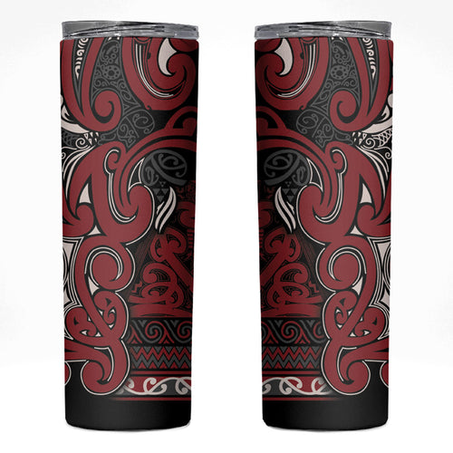 Aotearoa Iwi Ngati Toa Skinny Tumbler Maori Wharenui House Tribal Pattern