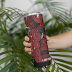 Aotearoa Iwi Ngati Toa Skinny Tumbler Maori Wharenui House Tribal Pattern
