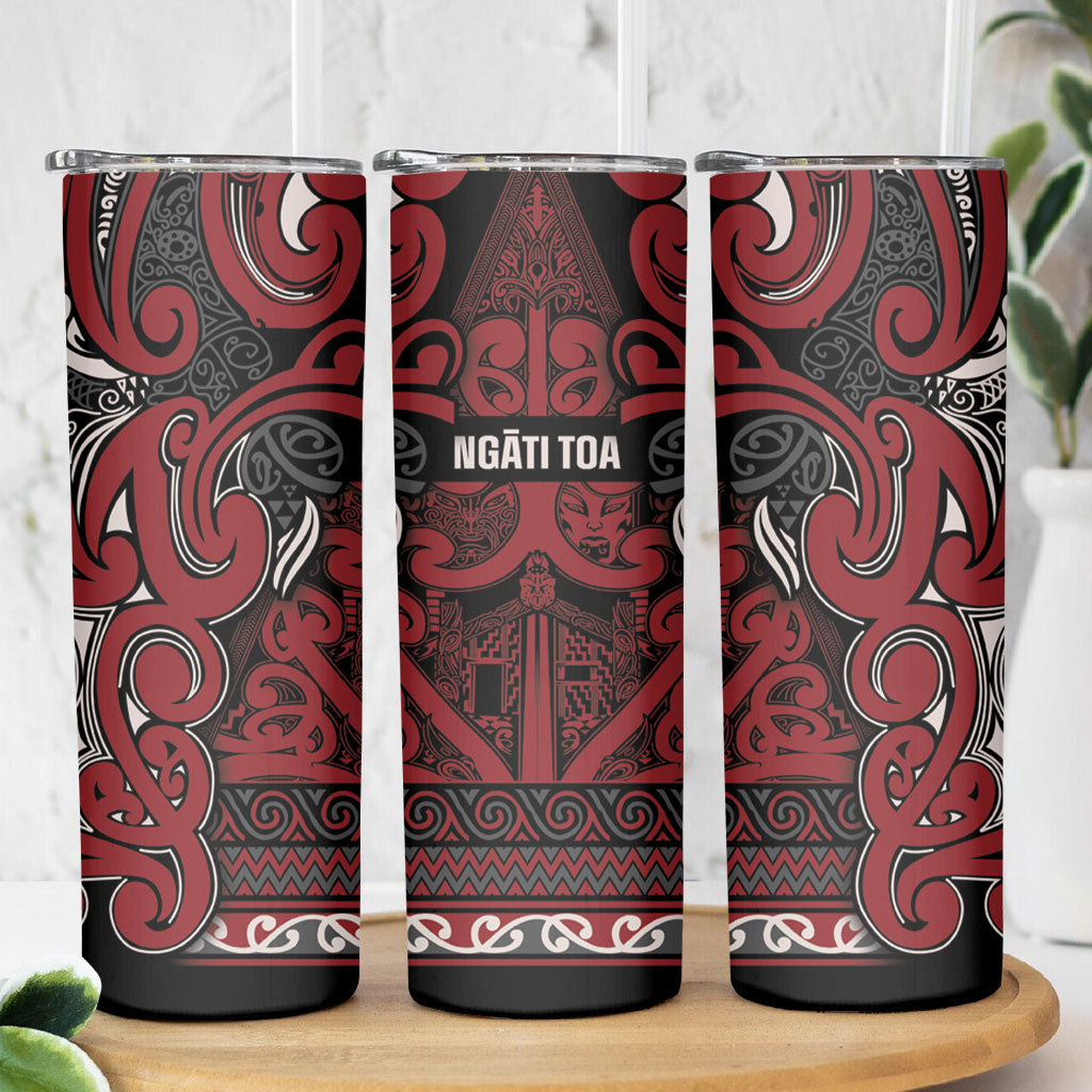 Aotearoa Iwi Ngati Toa Skinny Tumbler Maori Wharenui House Tribal Pattern