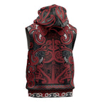 Aotearoa Iwi Ngati Toa Sleeveless Hoodie Maori Wharenui House Tribal Pattern
