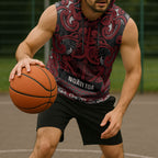 Aotearoa Iwi Ngati Toa Sleeveless Hoodie Maori Wharenui House Tribal Pattern