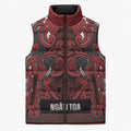 Aotearoa Iwi Ngati Toa Sleeveless Puffer Jacket Maori Wharenui House Tribal Pattern