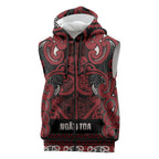 Aotearoa Iwi Ngati Toa Sleeveless Zip Hoodie Maori Wharenui House Tribal Pattern