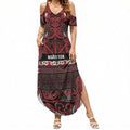 Aotearoa Iwi Ngati Toa Summer Maxi Dress Maori Wharenui House Tribal Pattern