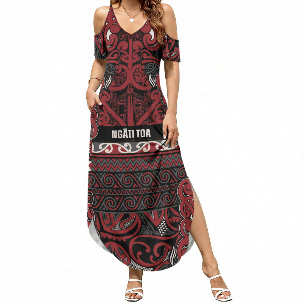Aotearoa Iwi Ngati Toa Summer Maxi Dress Maori Wharenui House Tribal Pattern
