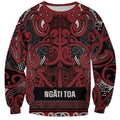 Aotearoa Iwi Ngati Toa Sweatshirt Maori Wharenui House Tribal Pattern