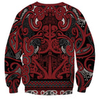 Aotearoa Iwi Ngati Toa Sweatshirt Maori Wharenui House Tribal Pattern