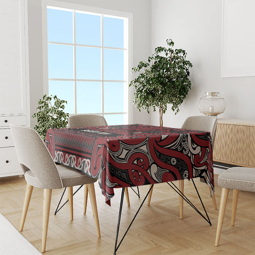 Aotearoa Iwi Ngati Toa Tablecloth Maori Wharenui House Tribal Pattern