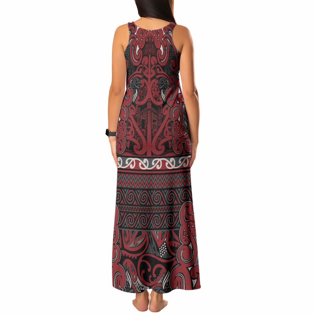 Aotearoa Iwi Ngati Toa Tank Maxi Dress Maori Wharenui House Tribal Pattern