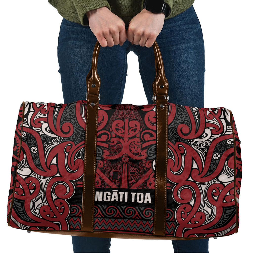 Aotearoa Iwi Ngati Toa Travel Bag Maori Wharenui House Tribal Pattern