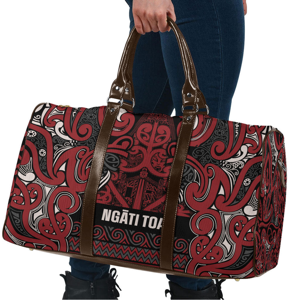 Aotearoa Iwi Ngati Toa Travel Bag Maori Wharenui House Tribal Pattern