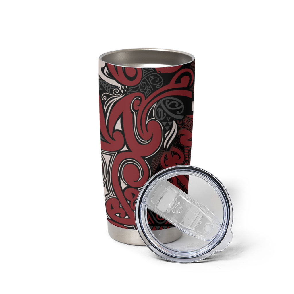 Aotearoa Iwi Ngati Toa Tumbler Cup Maori Wharenui House Tribal Pattern