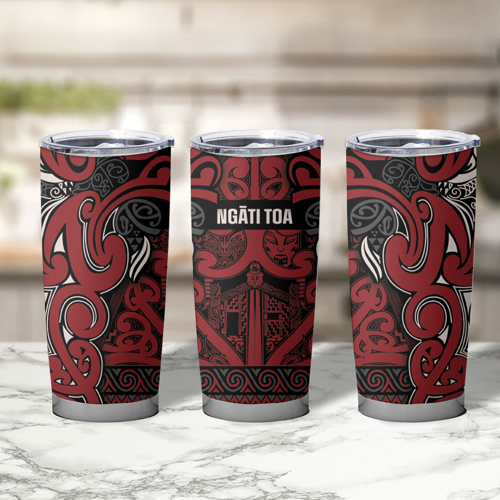 Aotearoa Iwi Ngati Toa Tumbler Cup Maori Wharenui House Tribal Pattern