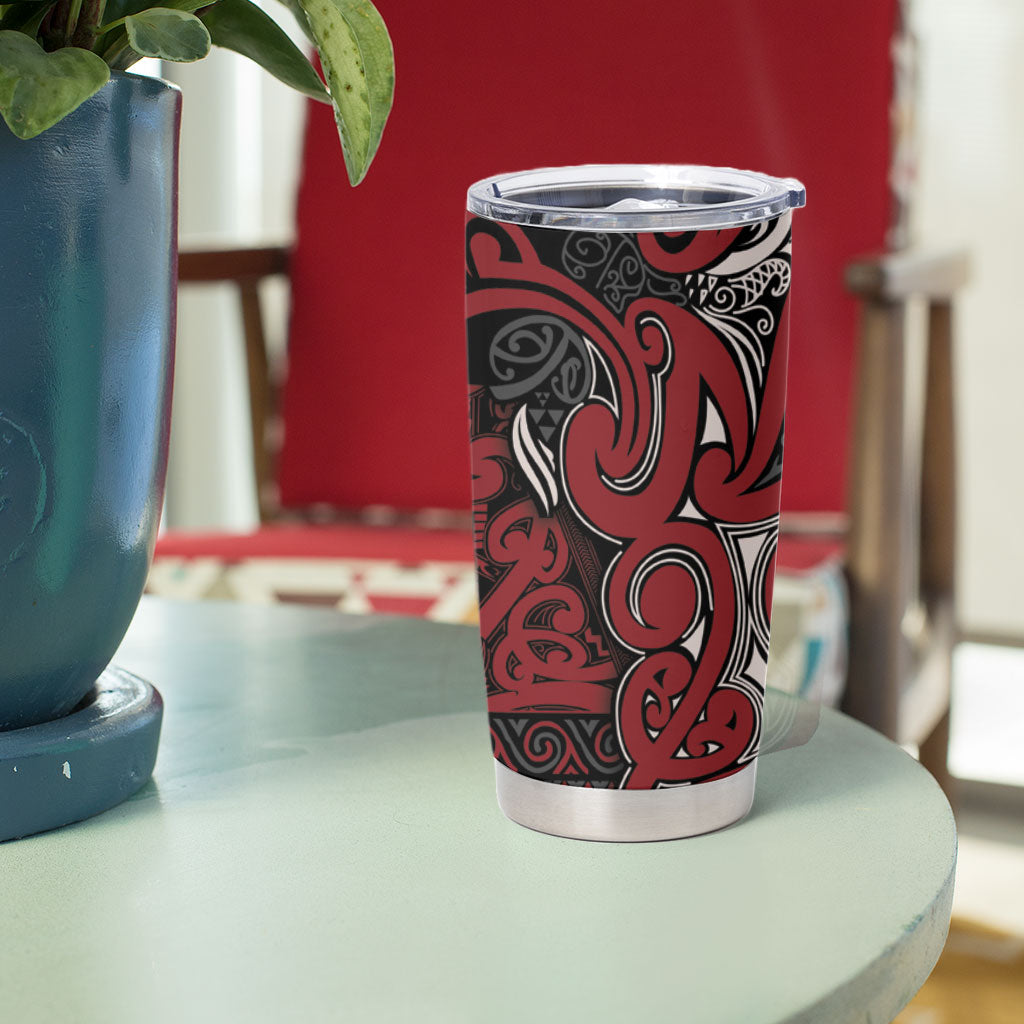 Aotearoa Iwi Ngati Toa Tumbler Cup Maori Wharenui House Tribal Pattern