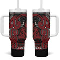Aotearoa Iwi Ngati Toa Tumbler With Handle Maori Wharenui House Tribal Pattern