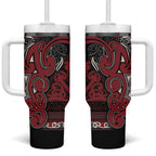Aotearoa Iwi Ngati Toa Tumbler With Handle Maori Wharenui House Tribal Pattern