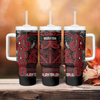 Aotearoa Iwi Ngati Toa Tumbler With Handle Maori Wharenui House Tribal Pattern