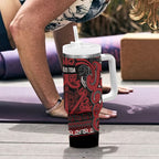 Aotearoa Iwi Ngati Toa Tumbler With Handle Maori Wharenui House Tribal Pattern
