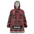 Aotearoa Iwi Ngati Toa Wearable Blanket Hoodie Maori Wharenui House Tribal Pattern