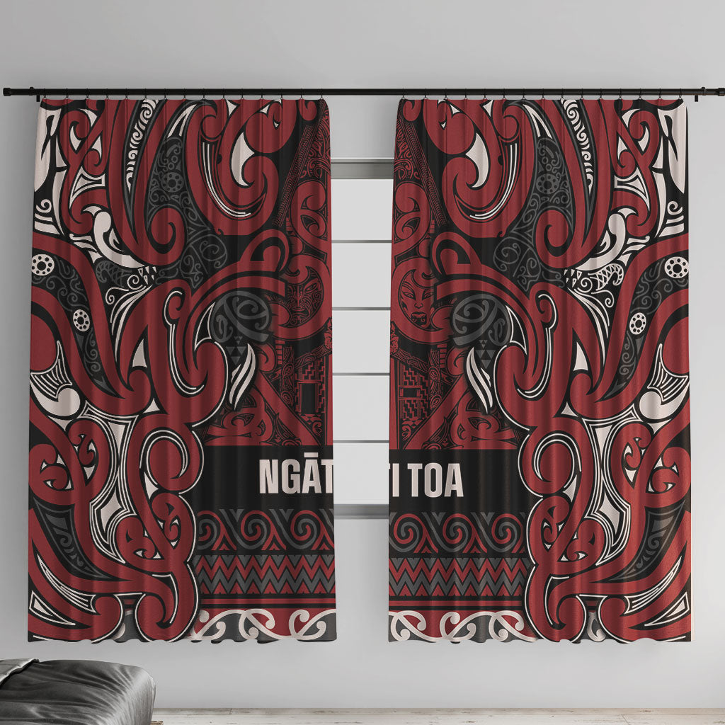 Aotearoa Iwi Ngati Toa Window Curtain Maori Wharenui House Tribal Pattern