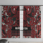 Aotearoa Iwi Ngati Toa Window Curtain Maori Wharenui House Tribal Pattern