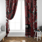 Aotearoa Iwi Ngati Toa Window Curtain Maori Wharenui House Tribal Pattern