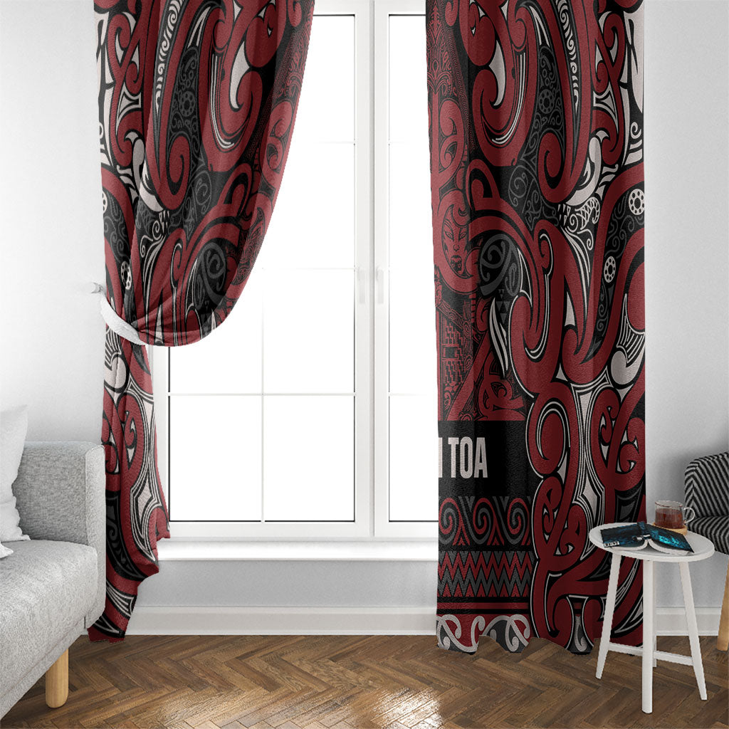 Aotearoa Iwi Ngati Toa Window Curtain Maori Wharenui House Tribal Pattern
