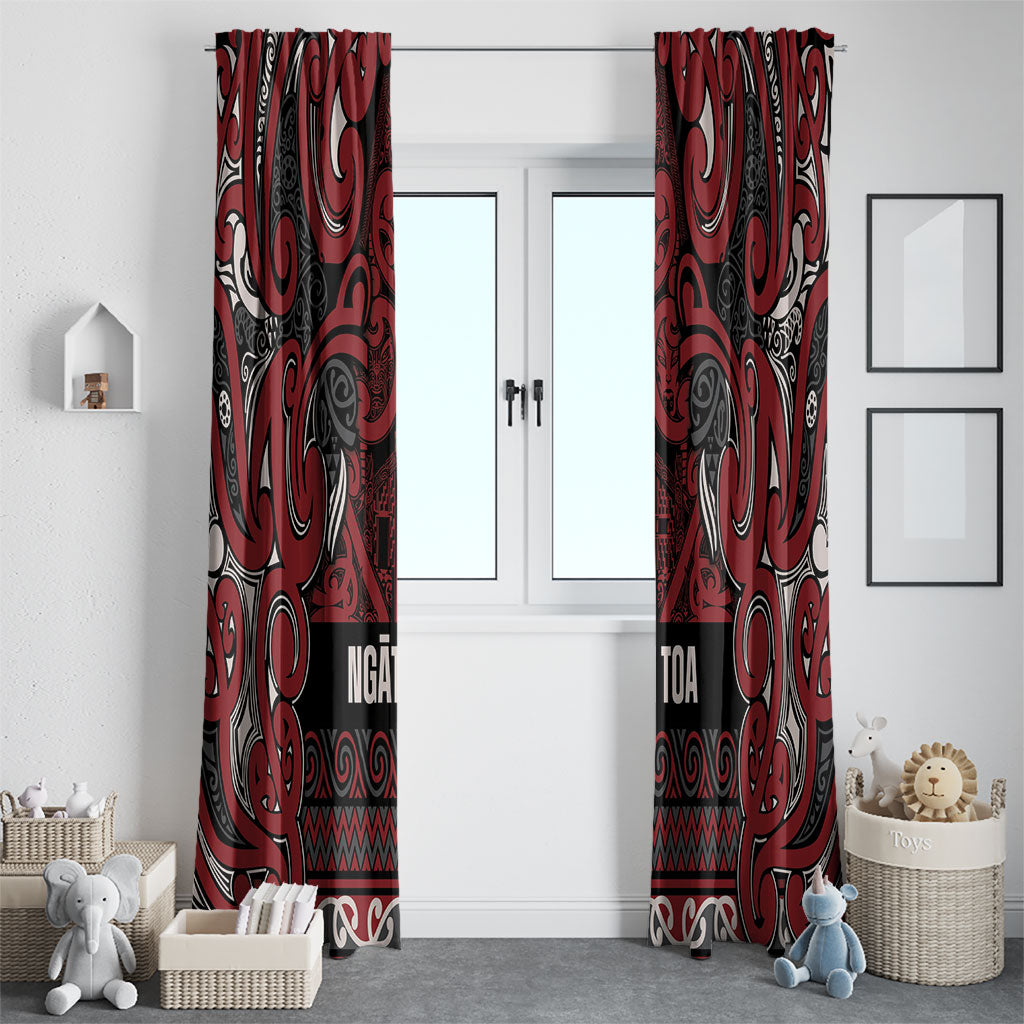 Aotearoa Iwi Ngati Toa Window Curtain Maori Wharenui House Tribal Pattern
