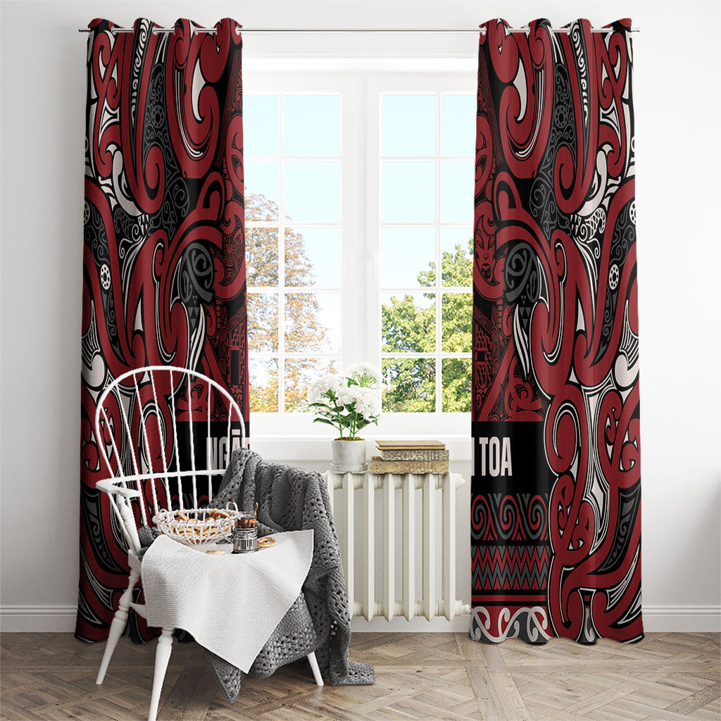 Aotearoa Iwi Ngati Toa Window Curtain Maori Wharenui House Tribal Pattern