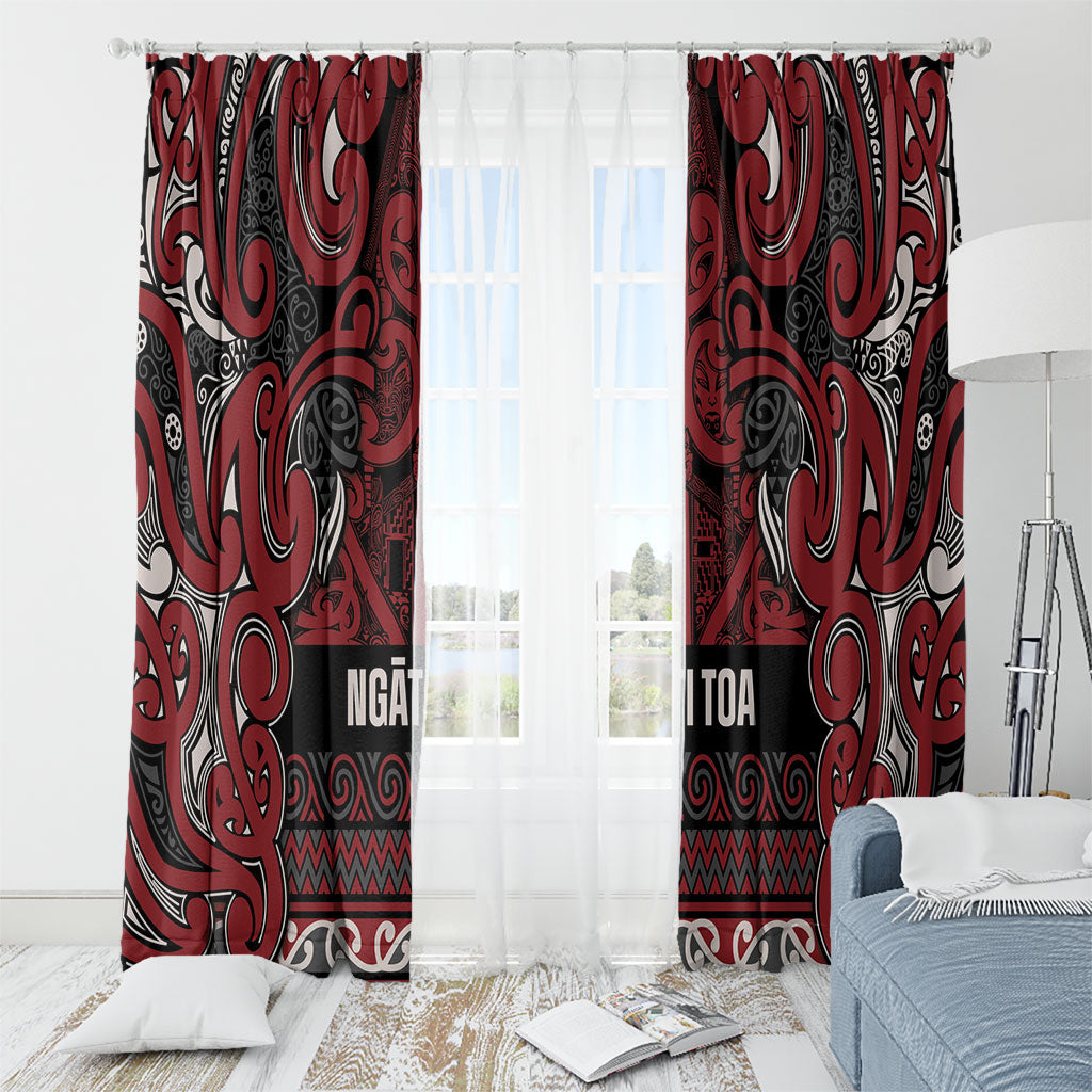 Aotearoa Iwi Ngati Toa Window Curtain Maori Wharenui House Tribal Pattern